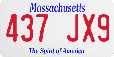 MA license plate 437JX9