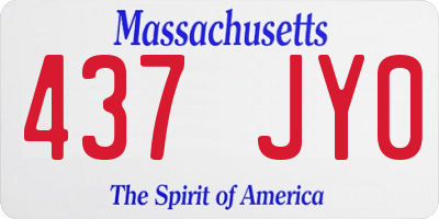MA license plate 437JY0