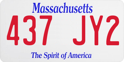 MA license plate 437JY2