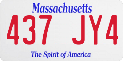 MA license plate 437JY4