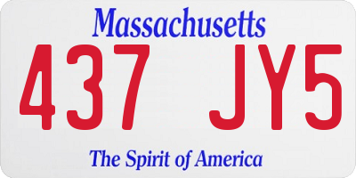 MA license plate 437JY5