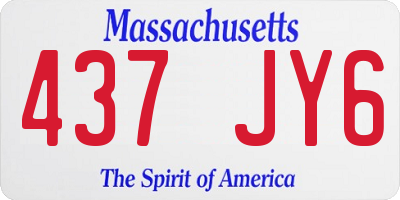 MA license plate 437JY6