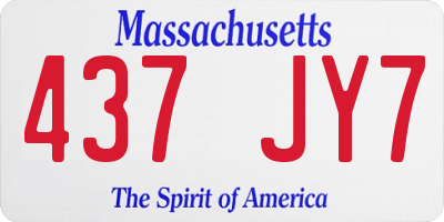 MA license plate 437JY7
