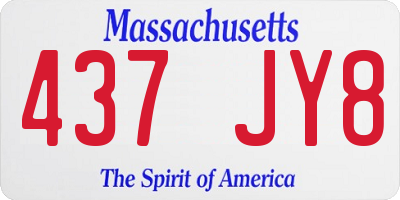 MA license plate 437JY8
