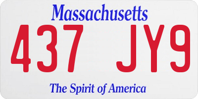 MA license plate 437JY9