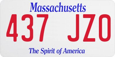MA license plate 437JZ0