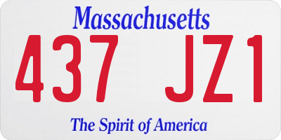 MA license plate 437JZ1