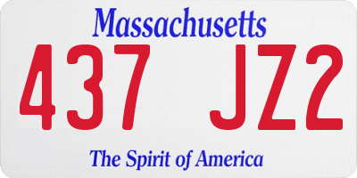 MA license plate 437JZ2