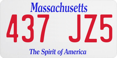 MA license plate 437JZ5