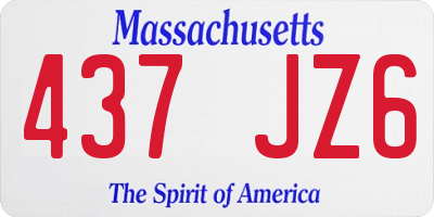 MA license plate 437JZ6