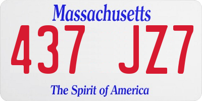 MA license plate 437JZ7
