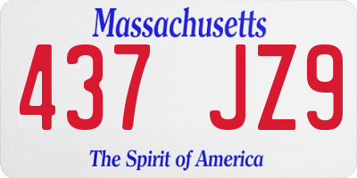 MA license plate 437JZ9