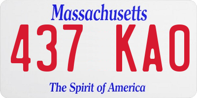 MA license plate 437KA0