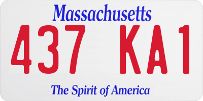 MA license plate 437KA1