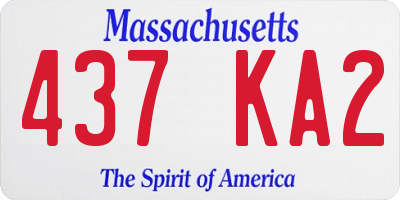 MA license plate 437KA2