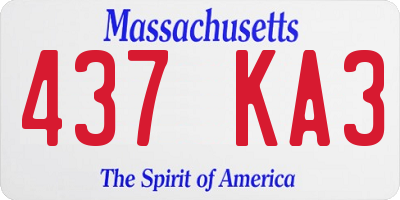 MA license plate 437KA3