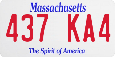 MA license plate 437KA4