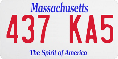 MA license plate 437KA5