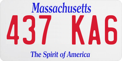 MA license plate 437KA6