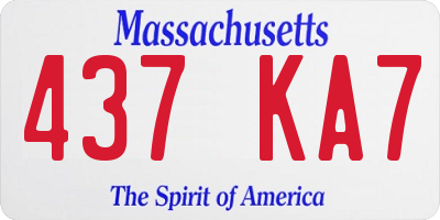 MA license plate 437KA7