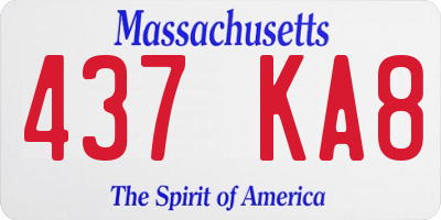 MA license plate 437KA8