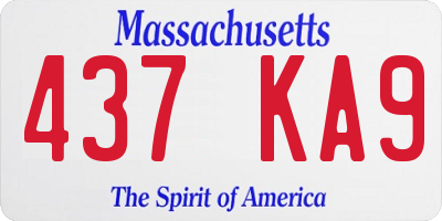 MA license plate 437KA9