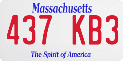 MA license plate 437KB3