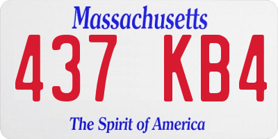 MA license plate 437KB4