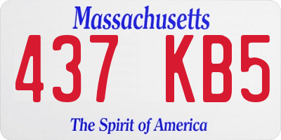 MA license plate 437KB5