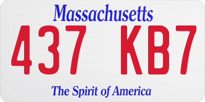 MA license plate 437KB7