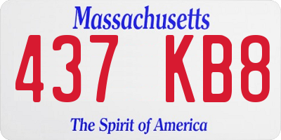 MA license plate 437KB8