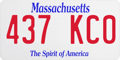 MA license plate 437KC0