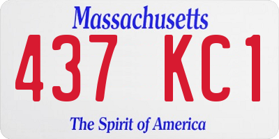 MA license plate 437KC1