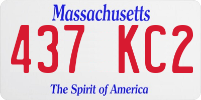 MA license plate 437KC2