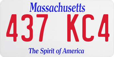 MA license plate 437KC4