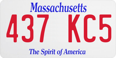 MA license plate 437KC5