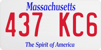 MA license plate 437KC6