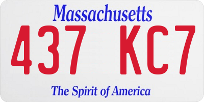 MA license plate 437KC7