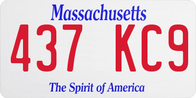 MA license plate 437KC9