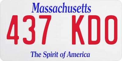MA license plate 437KD0