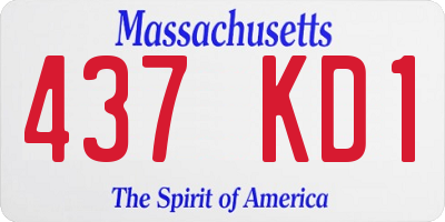 MA license plate 437KD1