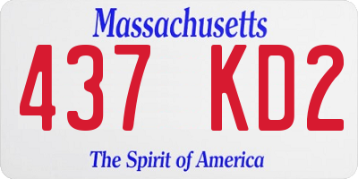 MA license plate 437KD2