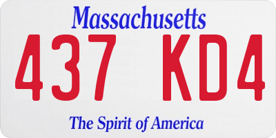 MA license plate 437KD4