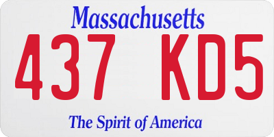 MA license plate 437KD5