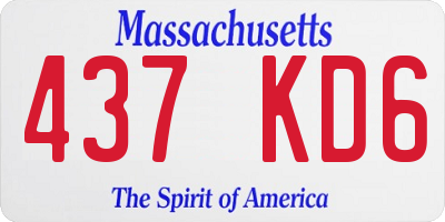 MA license plate 437KD6