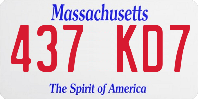 MA license plate 437KD7
