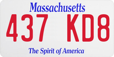 MA license plate 437KD8