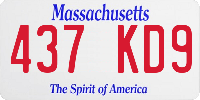 MA license plate 437KD9