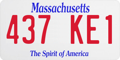 MA license plate 437KE1