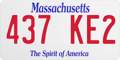 MA license plate 437KE2